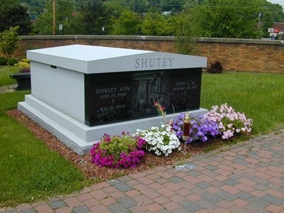 Gray Mausoleum with Black Front 1